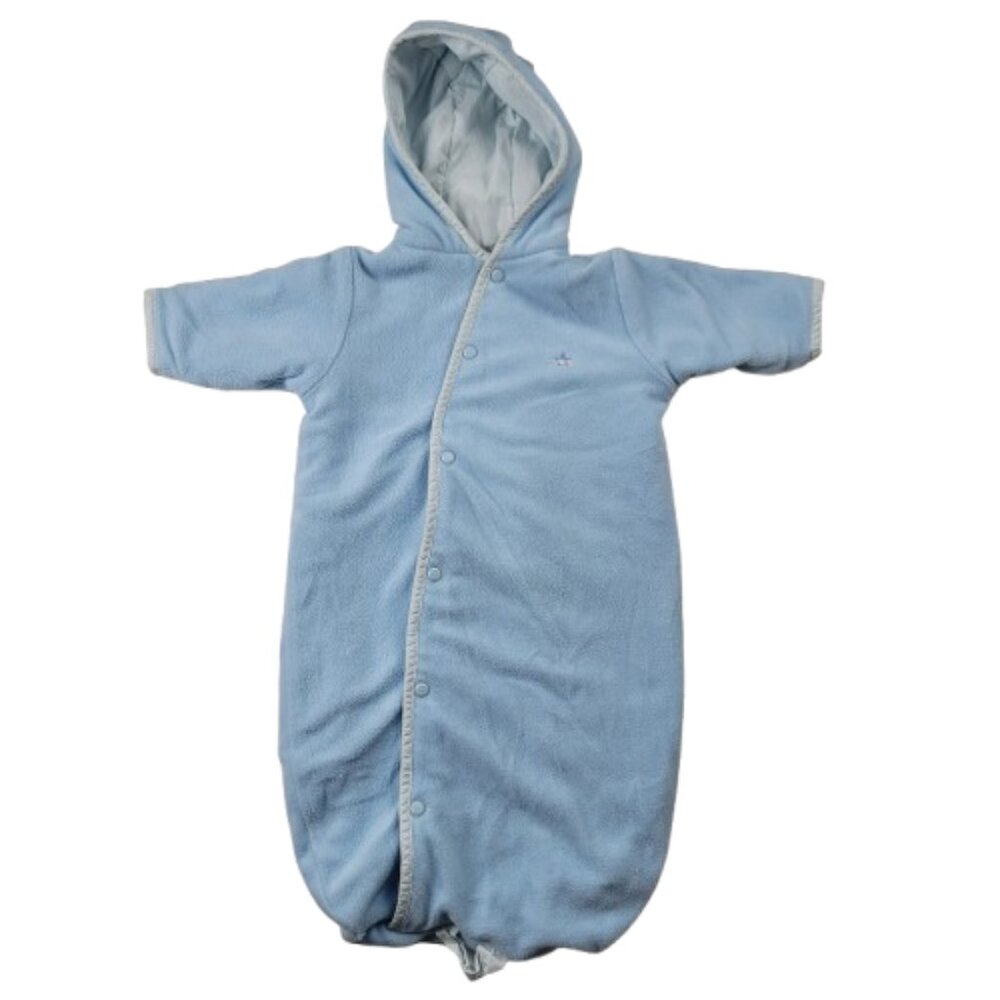 Vintage Tommy Hilfiger Baby Fleece Bunting Snowsuit Light Blue One Size